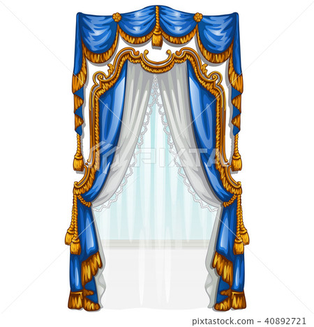 The ornate curtain in the interior. Vector illustration. The ornate curtain in the interior. Vector illustration. 40892721
