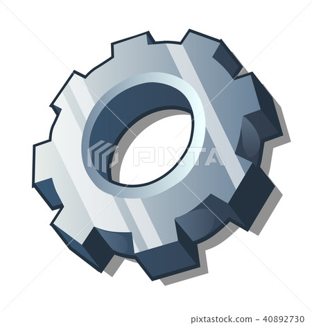 Steel gear isolated on a white background. Cartoon vector close-up illustration. 40892730