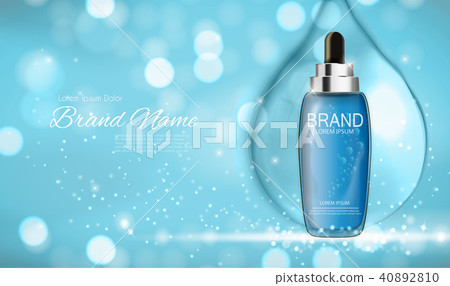 Oil Essence Hydrating Concentrate Bottle Template for Ads or Magazine Background. 3D Realistic 40892810