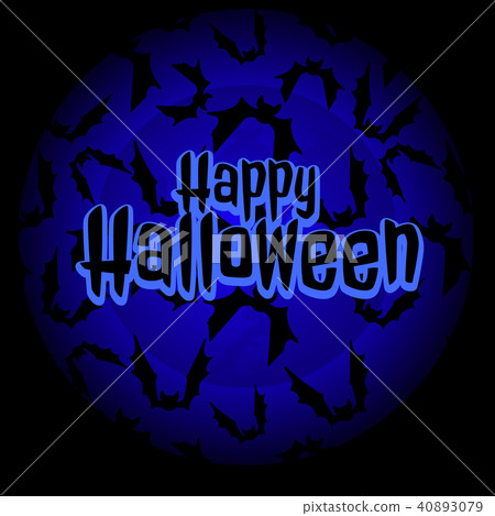 Poster on theme of the Halloween holiday with bats. Vector illustration. 40893079