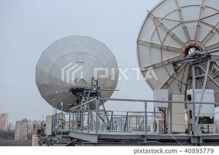 satellite dish industrial roof building satellite dish industrial roof building 40893779