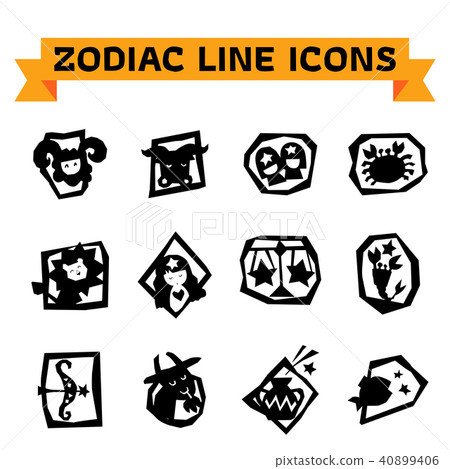 Zodiac Line Icons Zodiac Line Icons 40899406