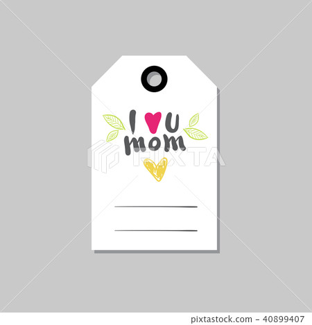 Mothers Day Greeting Card Or Shopping Tag For Holiday Seasonal Sale Hand Drawn Isolated 40899407