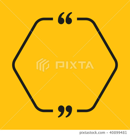 Speech Bubble Hexagon. Empty Quote Bracket. Speech Bubble Hexagon. Empty Quote Bracket. 40899481