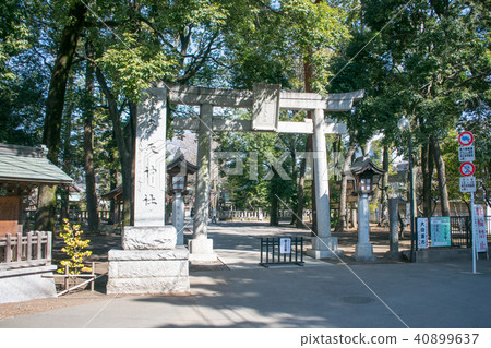 Torii gate at Fudatenjinja Shrine in Chofu, Tokyo 40899637