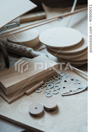 The working desk in wood workshop The working desk in wood workshop 40900051