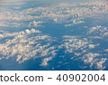 sunrise above clouds from airplane window 40902004