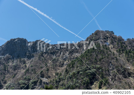 Ishizukyama山和天狗山 图库照片