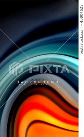 Abstract wave lines fluid rainbow style color stripes on black background 40904625