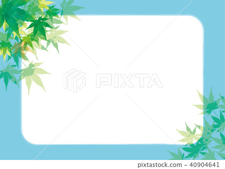 夏天圖像 側面位置楓葉的清爽背景圖像 Pop 廣告 矢量數據 插圖素材 圖庫