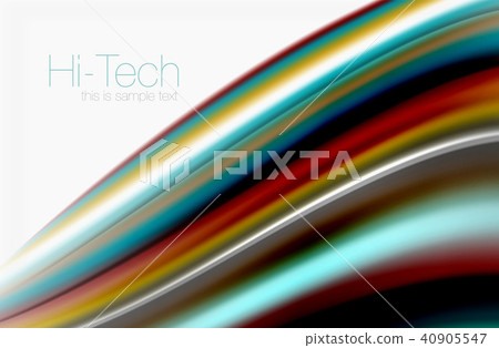 Rainbow color waves, vector blurred abstract background 40905547