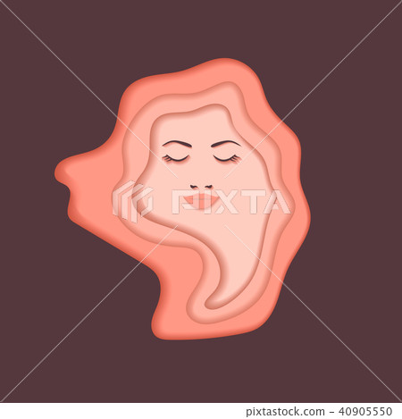 Paper cut face girl. 40905550