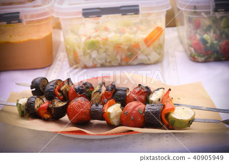 grilled vegetables on vegan food market 40905949