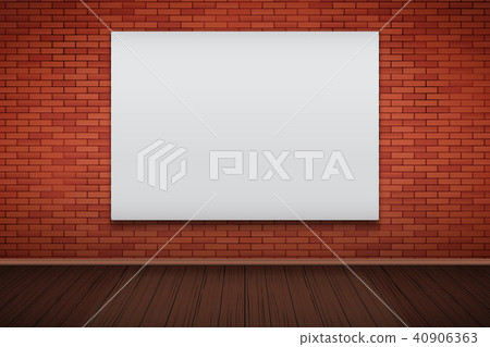 Empty mockup billboard on brick wall Empty mockup billboard on brick wall 40906363