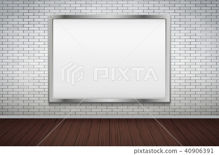 Empty mockup billboard on brick wall Empty mockup billboard on brick wall 40906391