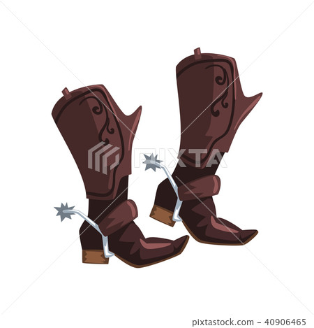 Pair of cowboy leather boots vector Illustration on a white background Pair of cowboy leather boots vector Illustration on a white background 40906465
