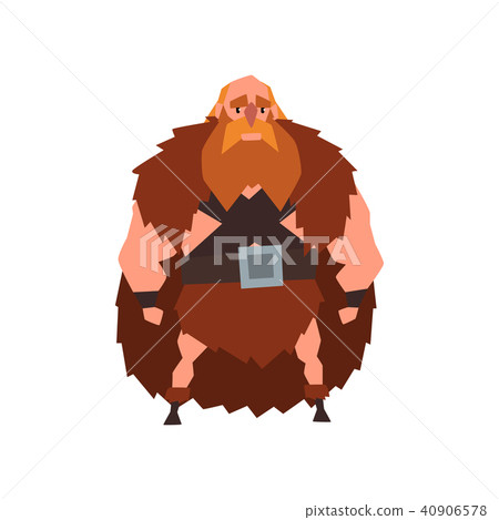 Viking warrior character in animal skin cape vector Illustration on a white background Viking warrior character in animal skin cape vector Illustration on a white background 40906578