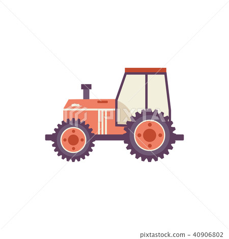 Red agricultural tractor isolated on white background. 40906802