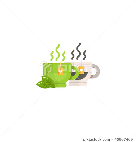 Cup of black and green tea 40907469