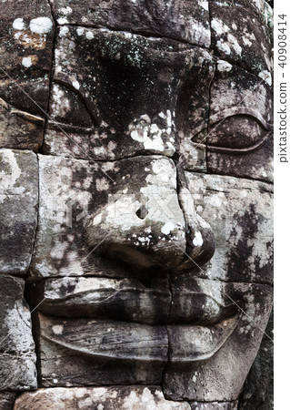 facial image in temple of Bayon facial image in temple of Bayon 40908414