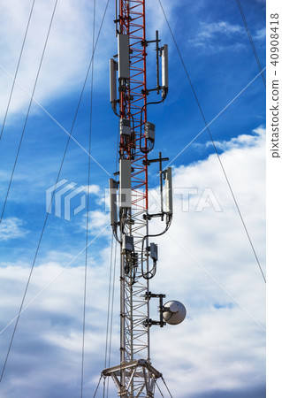 cellular tower and blue sky cellular tower and blue sky 40908418
