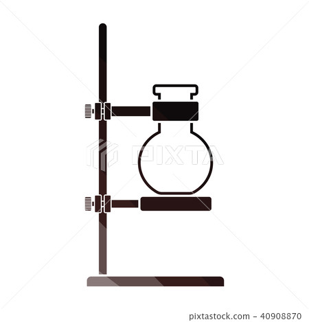 Icon of chemistry flask griped in stand Icon of chemistry flask griped in stand 40908870