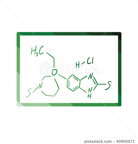 Icon of chemistry formula on classroom blackboard Icon of chemistry formula on classroom blackboard 40908872