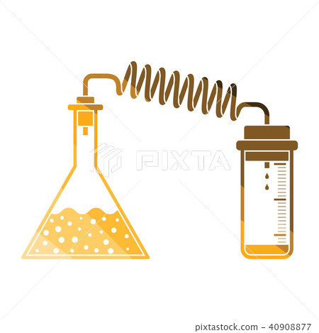 Icon of chemistry reaction with two flask Icon of chemistry reaction with two flask 40908877