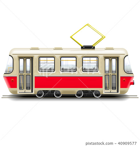 Vector Red Small Tram 40909577