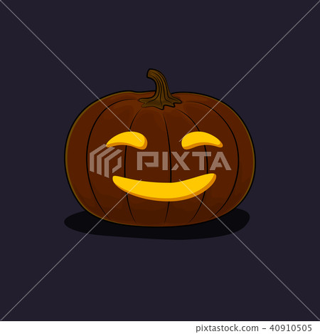 Halloween Smiling Pumpkin on Dark Background 40910505