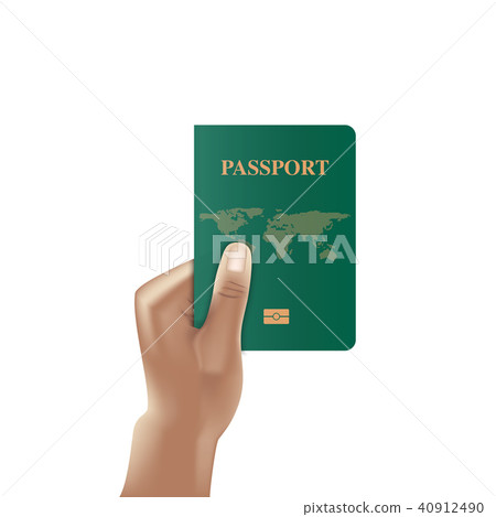 Passport book with hand holding, Identification Passport book with hand holding, Identification 40912490