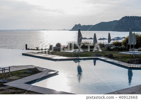 beach club pool over the sea 40912668