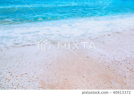 Marble Beach stones and waves in Thassos, Greece 40913372