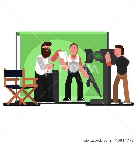 Actor reads a script and producer Actor reads a script and producer 40914778