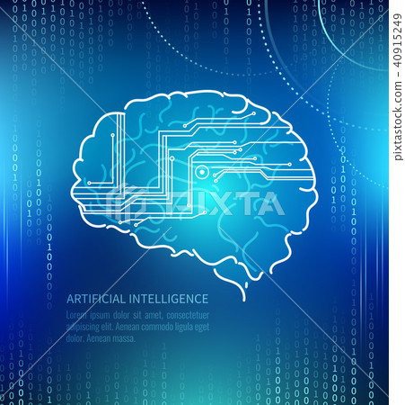 Artificial intelligence, brain and circuits - Stock Illustration ...