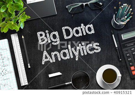 Big Data Analytics - Text on Black Chalkboard. 3D Rendering. 40915321