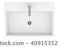 top view of ceramic bathroom sink isolated 40915352
