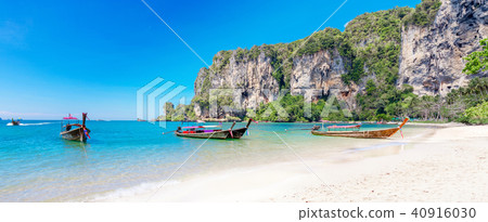 Traditional Thailand longtail boats, tropical sea Traditional Thailand longtail boats, tropical sea 40916030