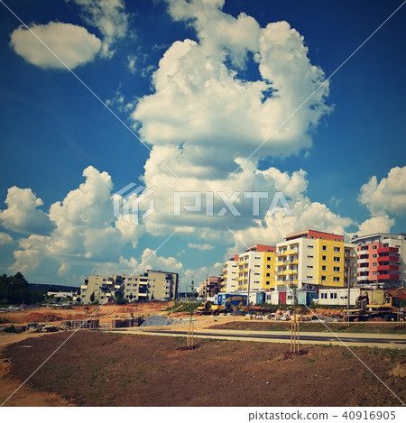 Crane and construction of new buildings.Industry. Crane and construction of new buildings.Industry. 40916905