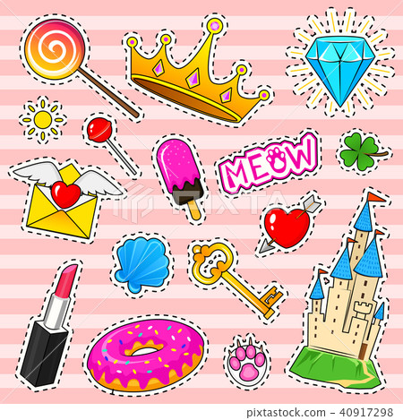 Girls Fashion Elements Clip Art Set