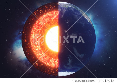 Structure core Earth. Structure layers of the earth. The structure of the earth's crust. Earth cross 40918018