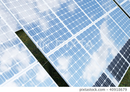 3D rendering solar power generation technology. Alternative energy. Solar battery panel modules with 3D rendering solar power generation technology. Alternative energy. Solar battery panel modules with 40918679