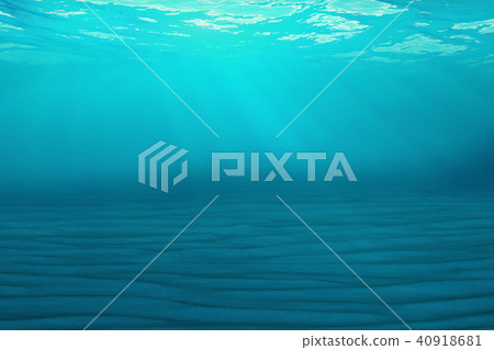 Underwater blue background in sea, ocean, with volume light. 3d rendering Underwater blue background in sea, ocean, with volume light. 3d rendering 40918681