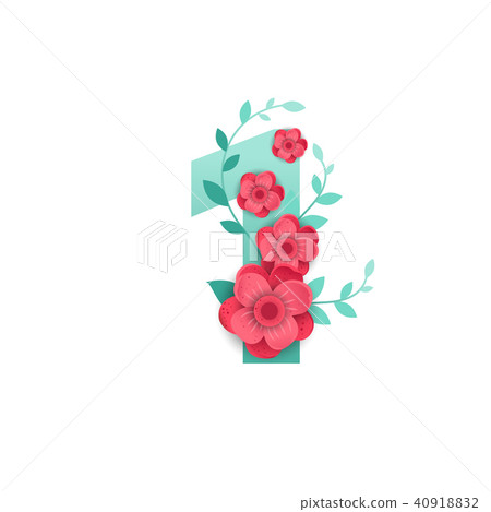 Color number 1 with beautiful flowers Color number 1 with beautiful flowers 40918832