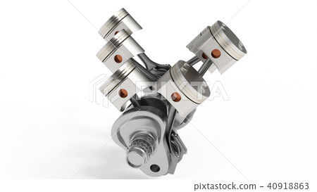 3d rendering of an internal combustion engine. Engine parts, crankshaft, pistons, fuel supply system 3d rendering of an internal combustion engine. Engine parts, crankshaft, pistons, fuel supply system 40918863