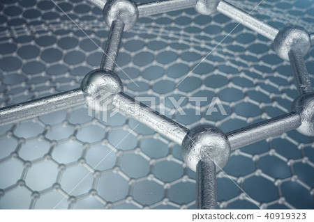 3d rendering abstract nanotechnology hexagonal geometric form close-up, concept graphene atomic 3d rendering abstract nanotechnology hexagonal geometric form close-up, concept graphene atomic 40919323