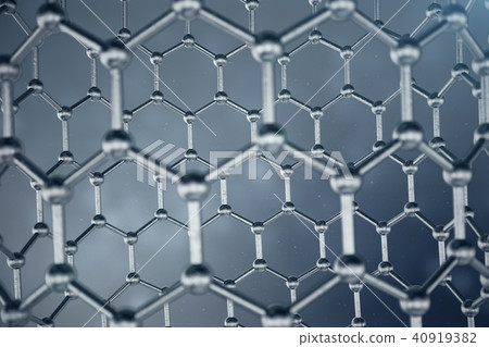 3d rendering structure of the graphene tube, abstract nanotechnology hexagonal geometric form close 40919382