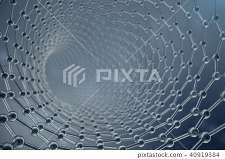 3d rendering structure of the graphene tube, abstract nanotechnology hexagonal geometric form close 3d rendering structure of the graphene tube, abstract nanotechnology hexagonal geometric form close 40919384