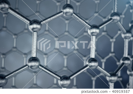 3D rendering structure of the graphene tube, abstract nanotechnology hexagonal geometric form close 3D rendering structure of the graphene tube, abstract nanotechnology hexagonal geometric form close 40919387