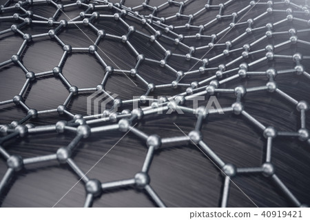 3D rendering abstract nanotechnology hexagonal geometric form close-up. Graphene atomic structure 3D rendering abstract nanotechnology hexagonal geometric form close-up. Graphene atomic structure 40919421